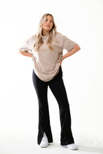 Load image into Gallery viewer, SELF LOVE slit pants- black